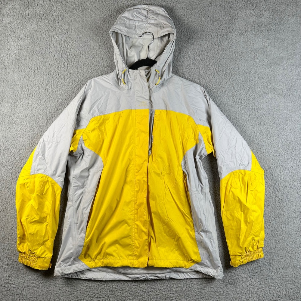 Helly Hansen Helly Tech Rain Jacket Womens L Yellow Gray Colorblock Waterproof